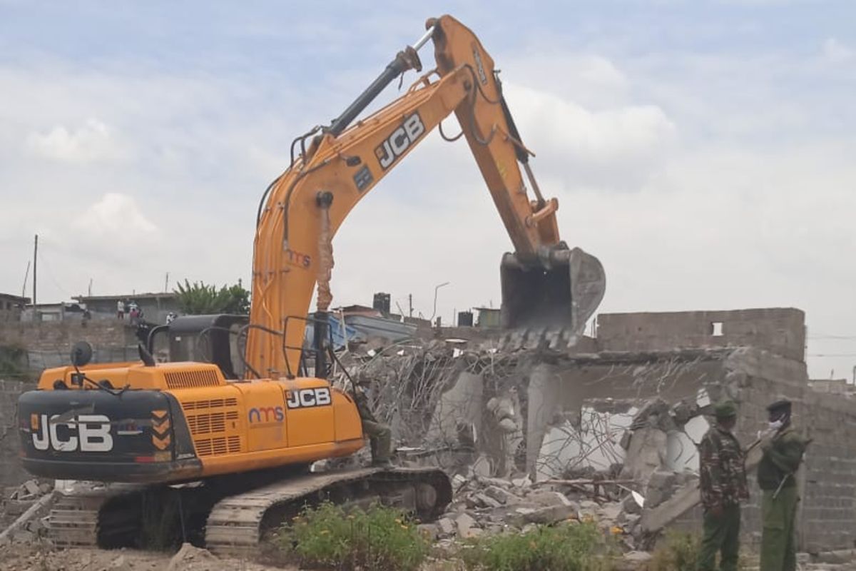 Houses and structures demolished in Njiru area Nairobi County